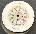 Antique American Waltham 0s Pocket Watch Fancy Dial Parts 28.7mm Gold USA