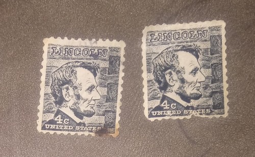 Vintage Abraham Lincoln 4¢ Stamps - Picture 1 of 4
