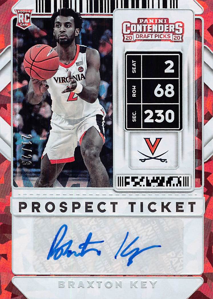 2020 Panini Contenders Draft Picks #132 Braxton Key Cracked Ice #/23