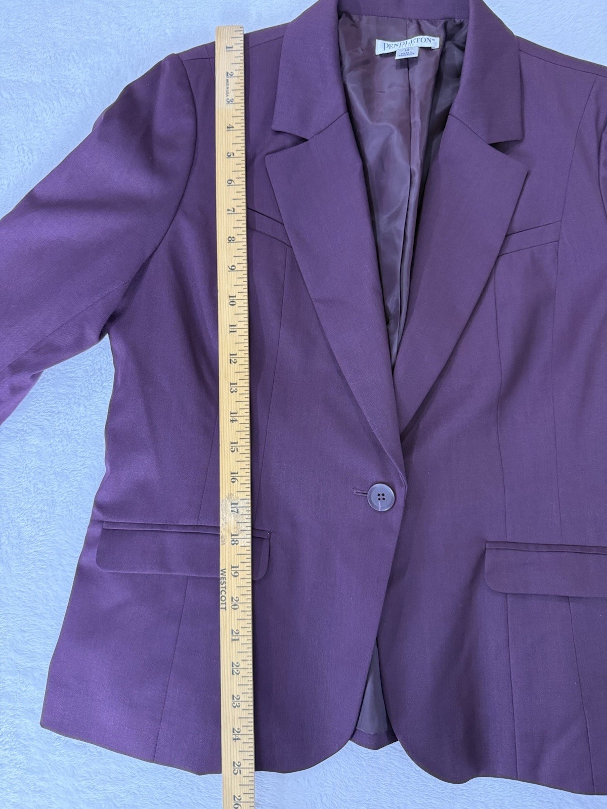 Pendleton Purple Wool/Polyester Blazer Size 14 Pe… - image 9