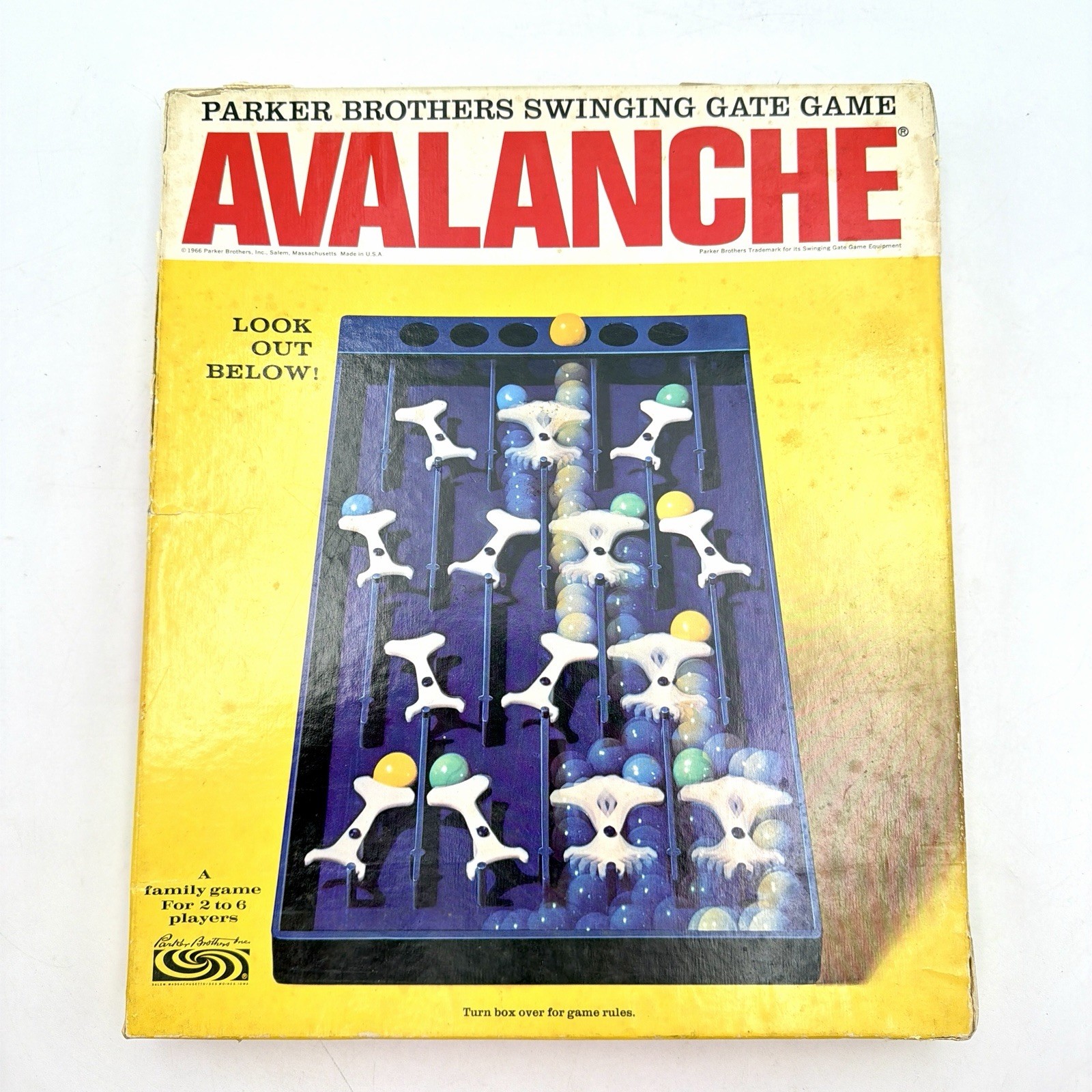 Vintage 1966 Avalanche Parker Brothers Game with Marbles Instructions Game Cards