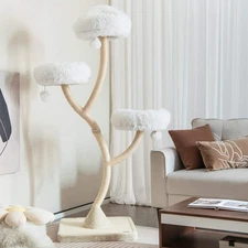 NNECW 178cm Multi-Level Cat Activity Center with 3 Warm Perches for Cat-Beige