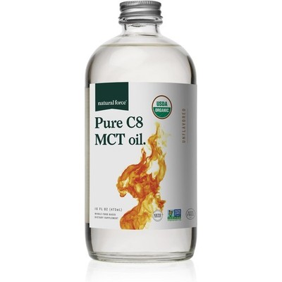 Natural Force Organic Pure C8 MCT Oil   Liquid 16 Fl Oz (Pack of 1) 