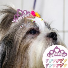 30 Pcs Adorable Pet Hairpins Dog Crown for Small Dogs Crown-shaped Clips