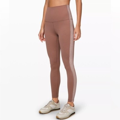 Lululemon Align Super High Rise legging 28''  Spanish Oak Rose Pink velvet sz 4