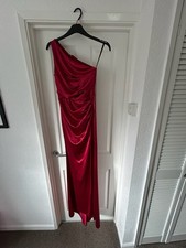 Size Small Shein Adyce Incredible Red One Shoulder Ruched Ball Gown - Brand New