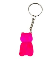 Mini Teddy Bear Keychain Handmade Resin Key Ring Animal Pink Gummy Bear