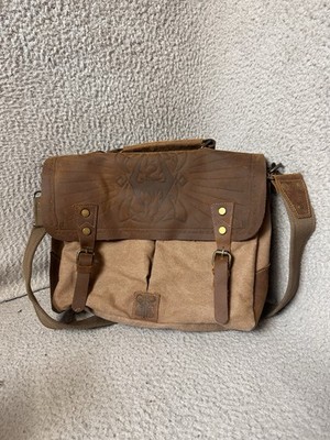 Official The Elder Scrolls V Skyrim Messenger Bag Brown Waxed Canvas Crossbody