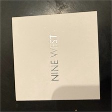 Nine West Felicity Quartz Women's Watch Black Leather Band Gold Case w/ Box