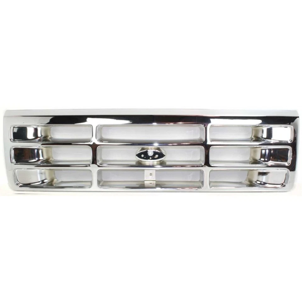For Ford F Super Duty Grille Assembly 1992-1997 Chrome Shell & Insert Plastic - Image 2 of 4