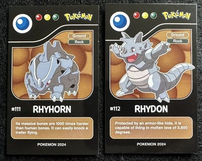 RHYHORN X RHYDON EVOLUTION - POKEMON KANTO CCG POKEDEX BLACK RE-EDITIONS