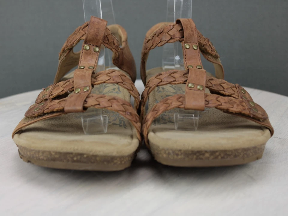 Sandalias de cuero Aetrex para mujer 8,5 marrón trenzadas cómodas informales Foto 2 de 4