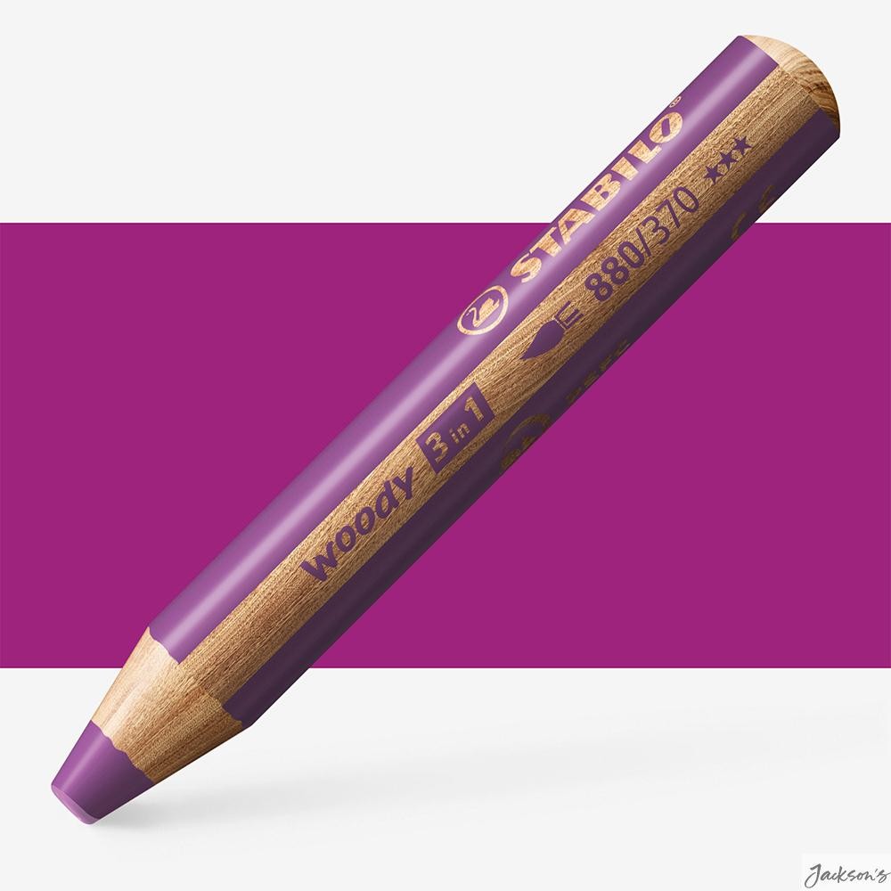 Stabilo Woody 3-In-1 Coloured Pencil PEFC Wood Lilac For Drawing Crafts