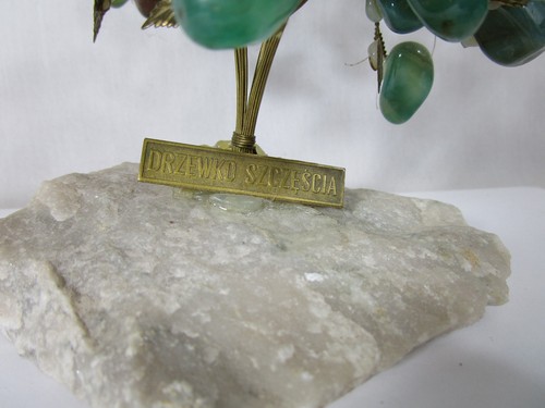 Polish Drzewko Szczescia Blue Turquoise Tree of Happiness Figurine Sculpture - Picture 2 of 9