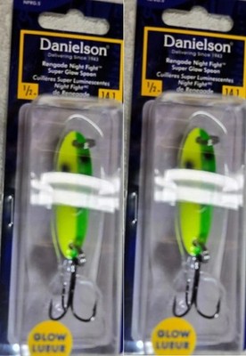 2 Packs, Danielson Night Fight Renegade Spoon 1/2oz, South Paw NFRG.5SP, NEW