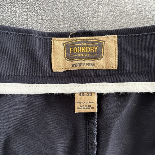 The Foundry Supply Co Mens Pants Worry Free Straight Leg Flat Front Navy 48X30 - Bild 8 von 12