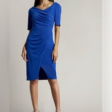 Tadashi Shoij ADI TEXTURED CREPE DRESS BOS21028M-MYSTC 318 NWT