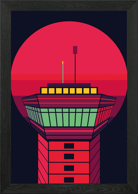 Retro ATC Turm gerahmtes Wandbild Poster Leinwanddruck Bild