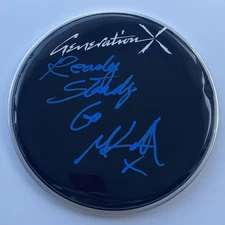 SIGNED MARK LAFF GENERATION X 8” DRUM HEAD RARE AUTHENTIC READY STEADY GO