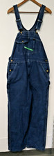 KEY Denim Bib Overalls W38 L32 Dark Indigo Workwear Carpenter Dungarees