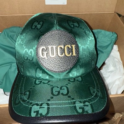 GUCCI JEREMI GUCCISSIMA BASEBALL HAT CAP -Pine Green BLACK -SIZE Large Designer