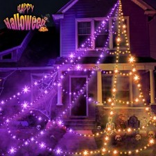 Halloween Decorations Outdoor Spider Web Lights - 550 Giant Spider Web Lights
