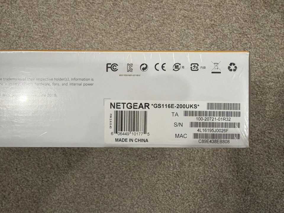 Netgear GS116 GS116E-200UKS 16-Port Smart Managed Plus Switch Brand New - Image 3 of 4