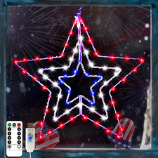 4Th of July Patriotic Decorations, Red White and Blue Memorial Day Decor Star Li