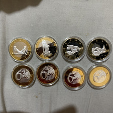 4 x Sex Euro Gold Silver Coin Boobs Nude Lady Topless Sexy European Union basque