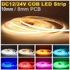 12V 24V COB LED Strip 10mm 8mm Flexible Tape DIY Bar Light for Home House Decor