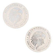 SilverTowne Mighty Eagle 1 oz Silver Medallion .999 Silver Set of 2 94.50 per troy oz