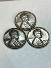 LOT OF 3 1952 S 1953 S 1954 S Circulated Lincoln Wheat Cent Actual Coins — photo 1