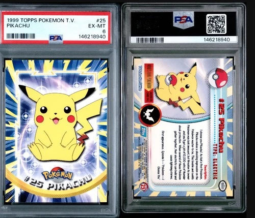 1999 TOPPS POKEMON TV #25 PIKACHU PSA 6