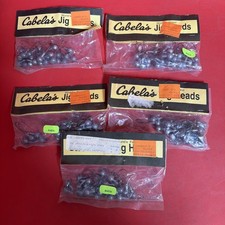 Lot 5 Cabela’s Jig Heads Fishing Hooks Lead Jighead Tackle.   #1