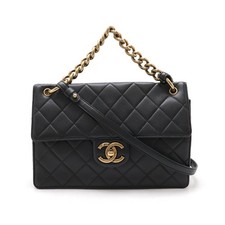 Chanel Caviar Matelasse Coco Mark Shoulder Bag Women Black One Size