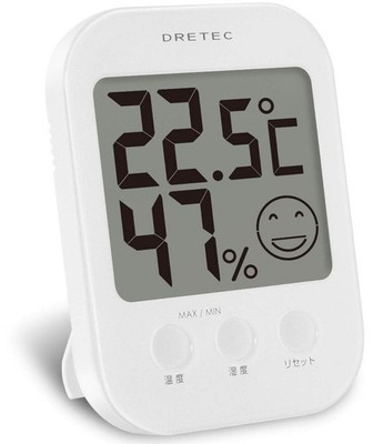 DRETEC Digital Thermometer and Hygrometer Opsys White O-230WT