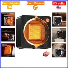 Black Mini Space Heater, 800W Portable Electric Heater for Desk  Indoor Use