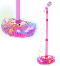 Super Star Karaoke Machine with Microphone Stand Playset - Pink Microphone wi...