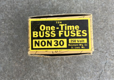 Bussmann Buss 30 Amp NON 30 250V One-Time Cartridge Fuse Box of 10 NOS