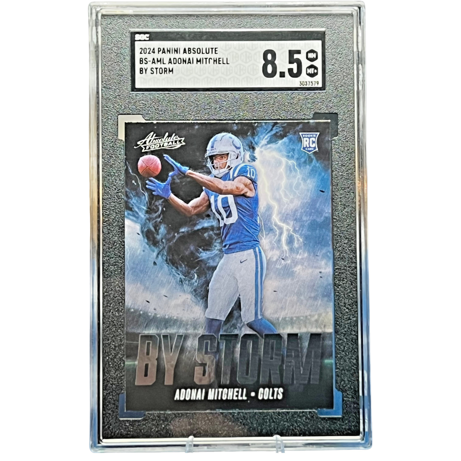 2024 Absolute By Storm Adonai Mitchell #BS-AML Rookie RC SGC 8.5  FOOTBALL COLTS
