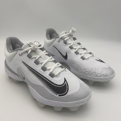 Nike Men s Size 10.5 Alpha Huarache Elite 4 Low Baseball Cleats White FD6255-100