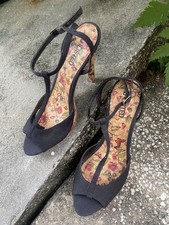 VTG Kenneth Cole Unlisted Women  s Floral Art Deco Cork Heel Stiletto 2000  s
