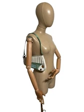 Vtg Christian Dior By John Galliano SS2001 White Mint Green Leather Car Bag