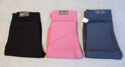 Womens MAURICES Bengaline high rise casual wear capris pink, black or blue S NWT