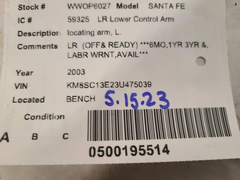 Б/у задний левый нижний нижний рычаг управления задний подходит: 2003 Hyundai Santa fe локализация - Изображение 4 из 4