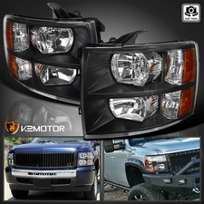Black Fits 2007-2013 Chevy Silverado 1500 2500hd 3500hd Headlights Lamps Lhrh Black Fits 2007-2013 Chevy Silverado 1500 2500hd 3500hd Headlights Lamps Lhrh