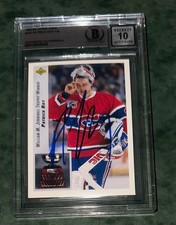 PATRICK ROY SIGNED CARD 1992-93 UPPER DECK  BAS BECKETT AUTHENTICATED 10 AUTO