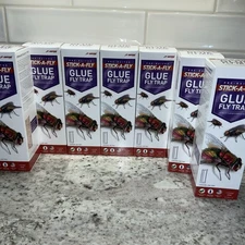 LOT OF 7 - Jt Eaton Pre-Baited Stick-A-Fly Glue 1 Fly Trap Attracting Flies/Gnat