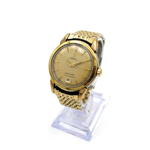 Vintage Omega Seamaster Automatic 14K GF Calendar 6IN 35mm Wristwatch #WB4515-1