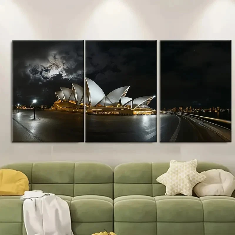 3pcs Sydney Opera House Travel Poster Australia Wall Art Canvas Unframed/Framed - Image 2 of 4